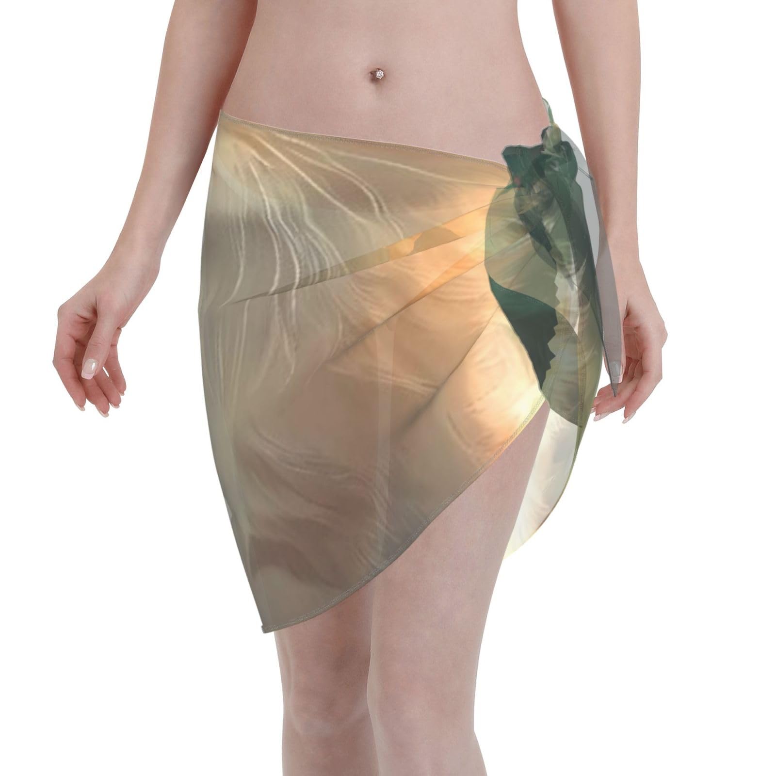 Cute Kitten Water Lilies for Quick Drying Womens Swimsuit Cover Ups Breathable Bikini Wrap Beach Dress for Vacation