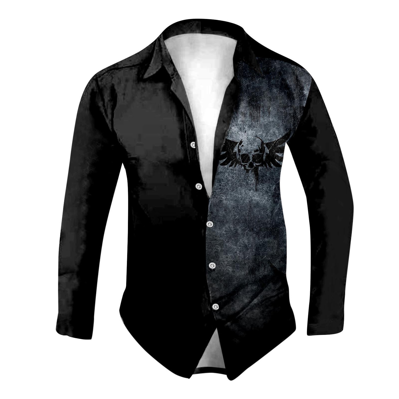 T-shirt Manches Longues Halloween Pour Homme - Imprimé Fun, Polyester/élasthanne