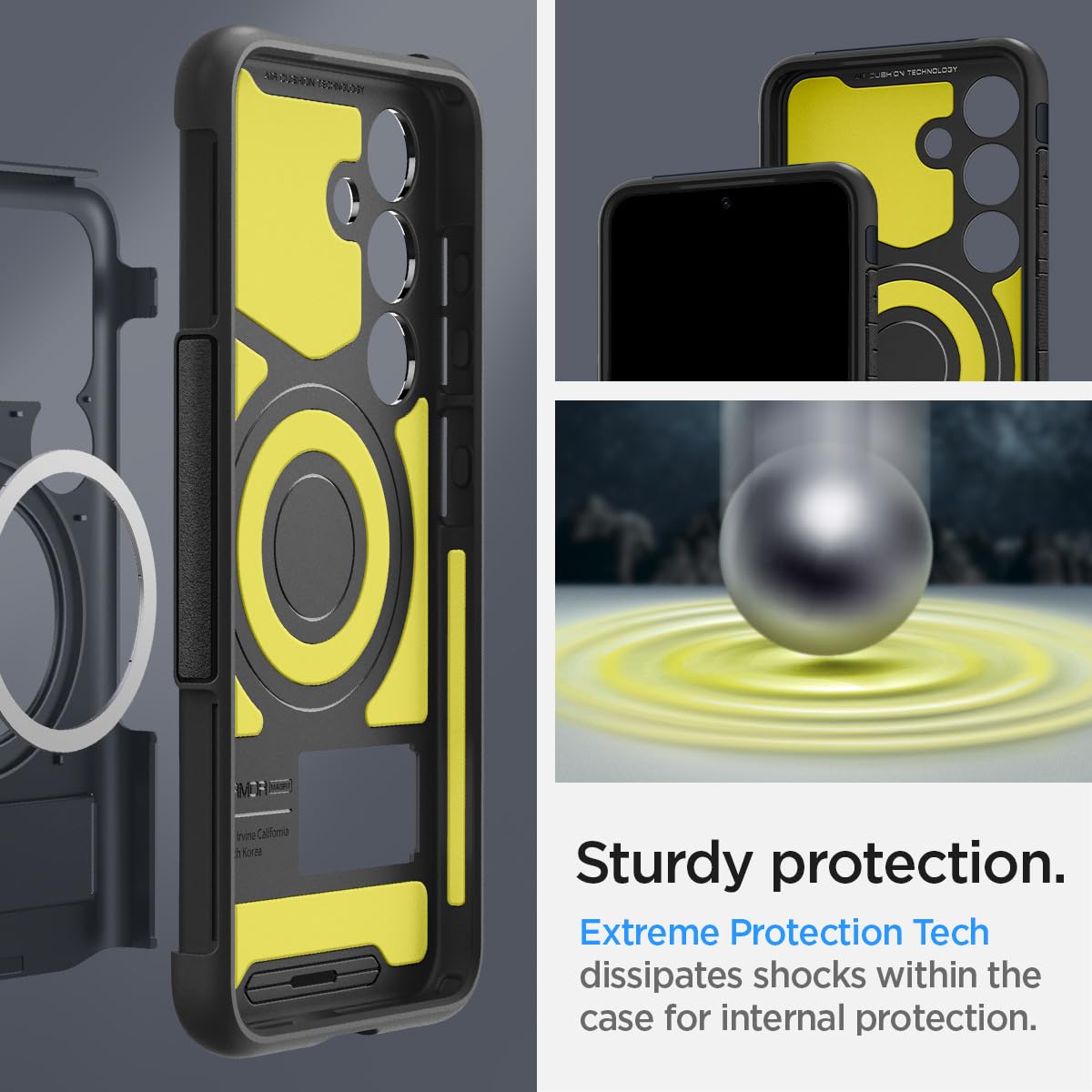 Spigen Slim Armor MagFit Hülle für Samsung Galaxy S24, Kompatibel mit MagSafe Zubehör -Metal Slate