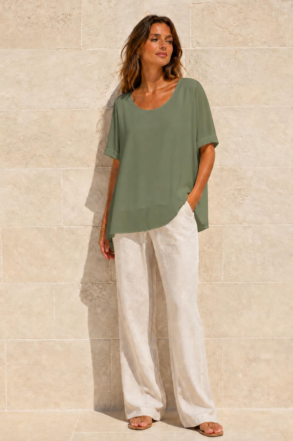 Van Der Rich ® - Bluse aus Mousseline mit Innenfutter - Damen