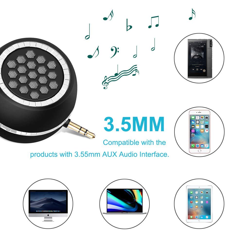 Mini Altoparlante Portatile, Mini Altoparlante con Jack da 3,5 mm, Casse Portatili Line-In per Smartphone/Tablet/Lettore MP3/Computer