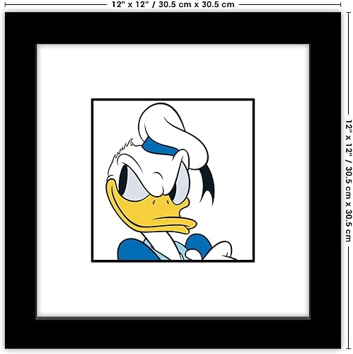Miniatura 6 de Trends International Gallery Pops Disney Mickey and Friends - Arte de pared sonriente de Donald Duck Expressions, versión enmarcada negra, 12 x 12