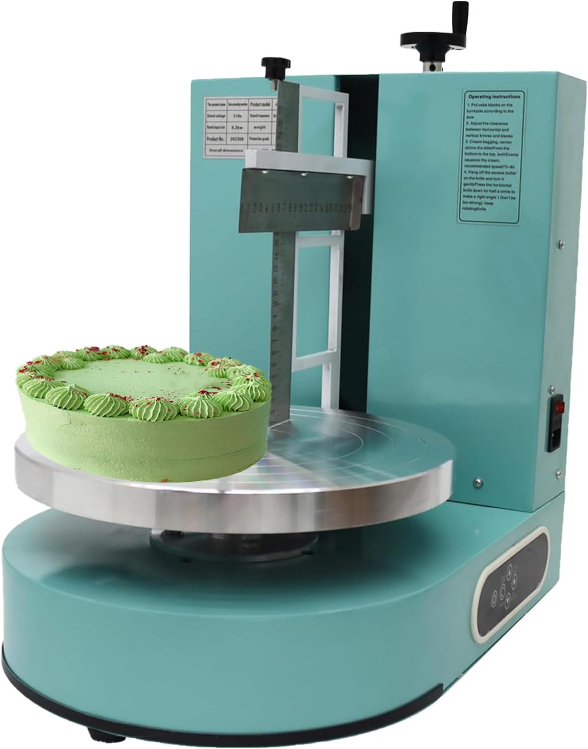 Electric Cake Decorating Machine Cream Coating Spreading Smooth Machine Adjustable Cake Spreading Machine Automatic Cream Butter Coating Machine, for 4-12" Cakes,Blue