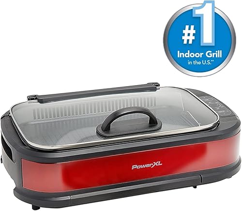 Miniatura 5 de Power XL - Platos de parrilla y plancha extraíbles eléctricos sin humo superficies de cocción antiadherentes tapa de vidrio 1500 vatios 21 x 154 x