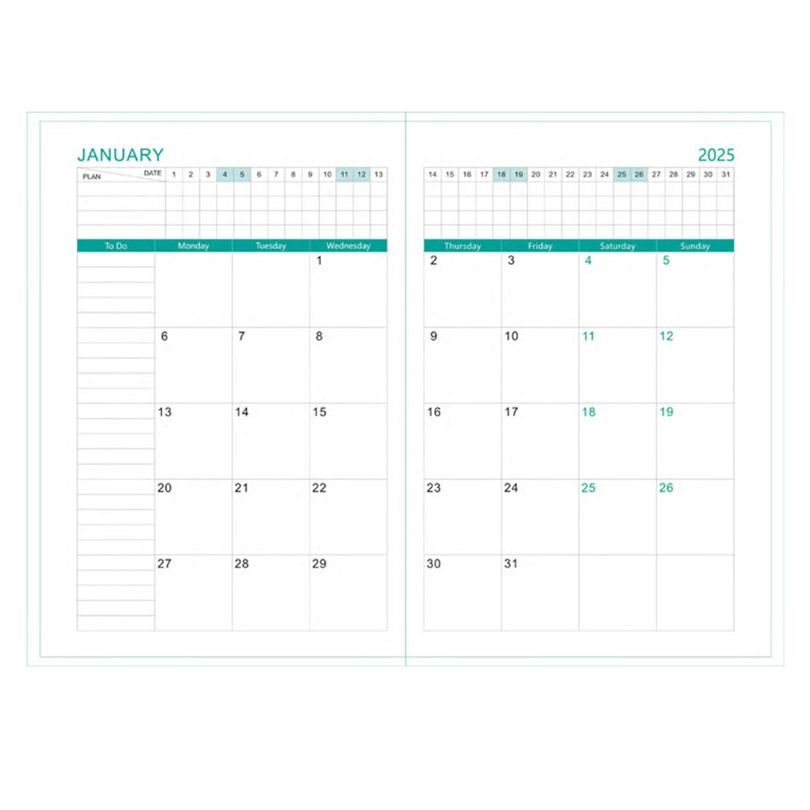 Agenda giornaliera 2025, formato A5, calendario settimanale e mensile, una pagina al giorno gennaio-dicembre 2025, 365 pagine per appuntamenti, organizzazione annuale, diario giornaliero dei ricordi,