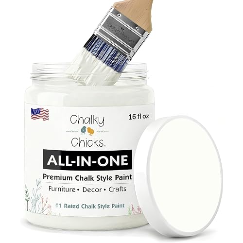 Chalky Chicks Buttermilk 16 Fl Oz Chalk Paint for Furniture All in One