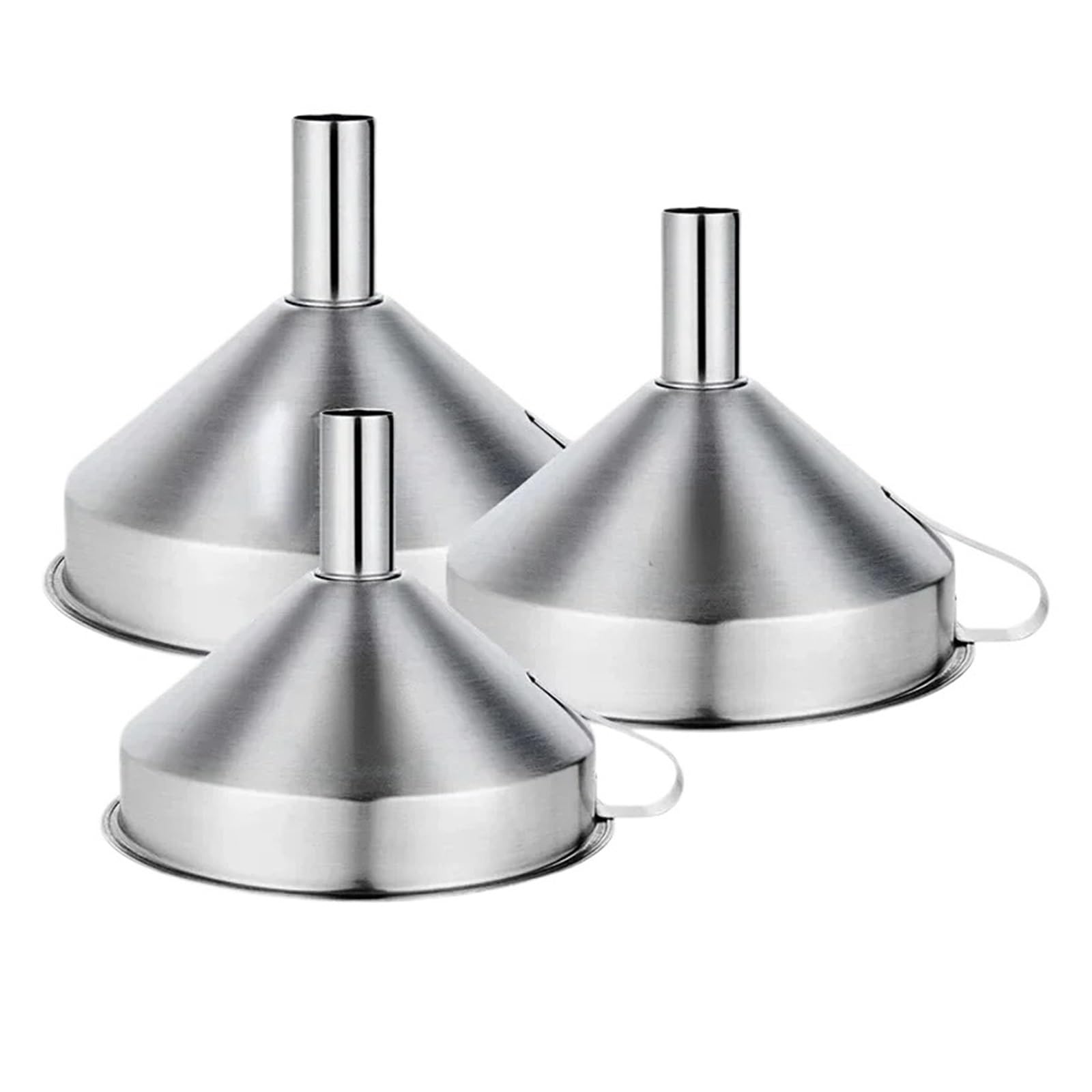 Embudo， Embudo de Acero Inoxidable, Embudo for líquidos y Aceite de Cocina, Embudo de Metal con Filtro Desmontable, Embudo de Boca Ancha for enlatar Herramientas de Cocina(L)