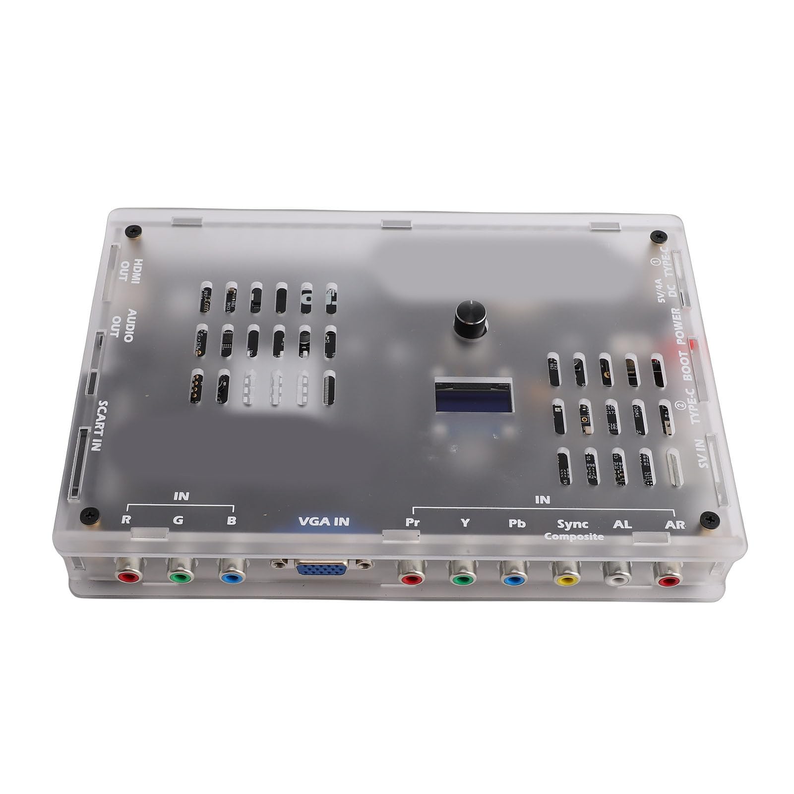 SUNGOOYUE GBSC Convertidor de Vídeo Acrílico RGBS VGA Scart YPbPr a VGA HD Convertidor de Interfaz Multimedia con Reloj Estable Si5351 para Consolas de Juegos Retro para