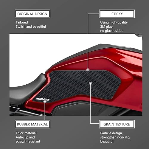Miniatura 4 de Para CB250R CB250R CB300R 2018-2022 2023 Almohadilla lateral de tanque de combustible Protector adhesivo adhesivo de agarre de rodilla de gas