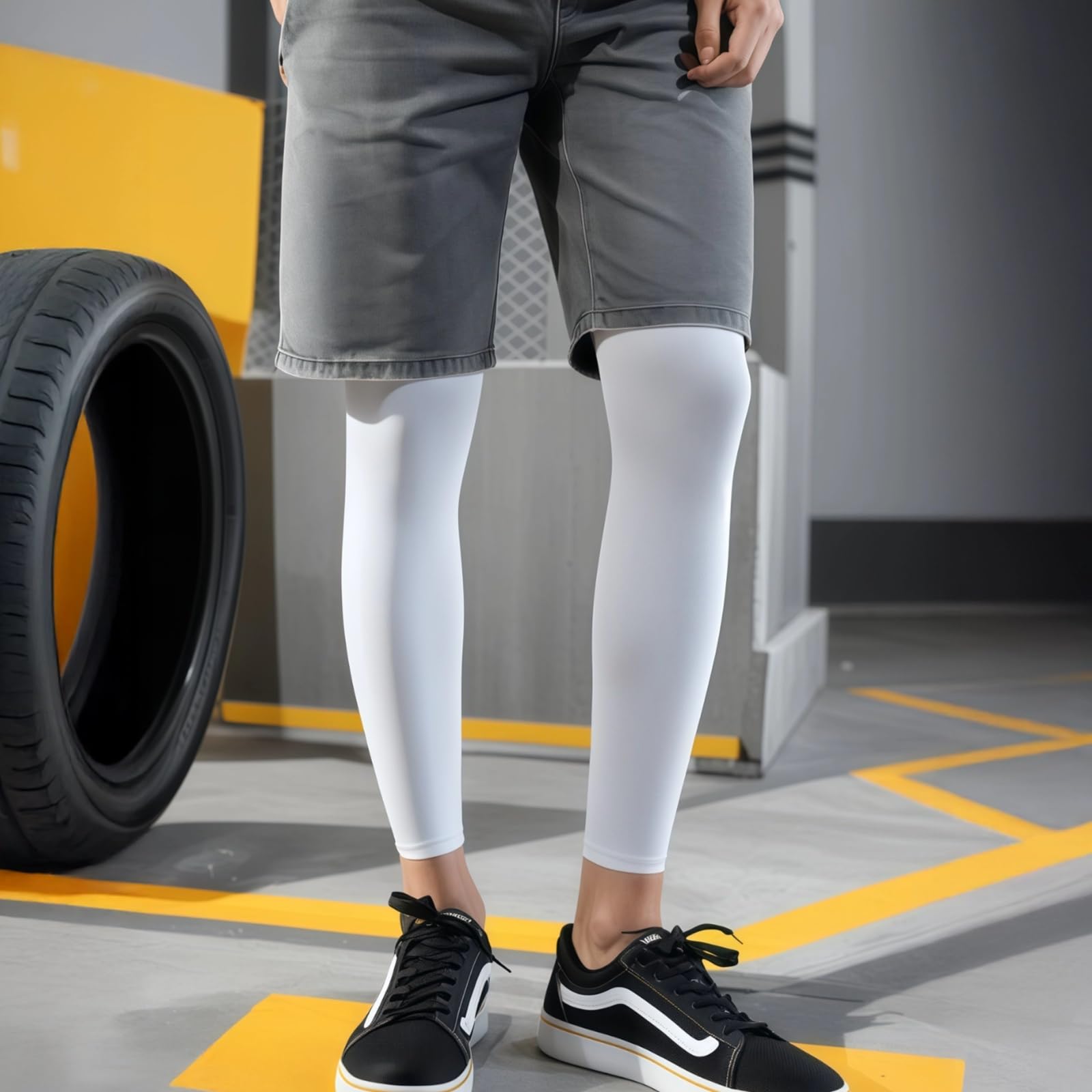 Mangas de pierna para protección solar y compresión, elásticas y transpirables para correr, baloncesto, ciclismo, 3 pares