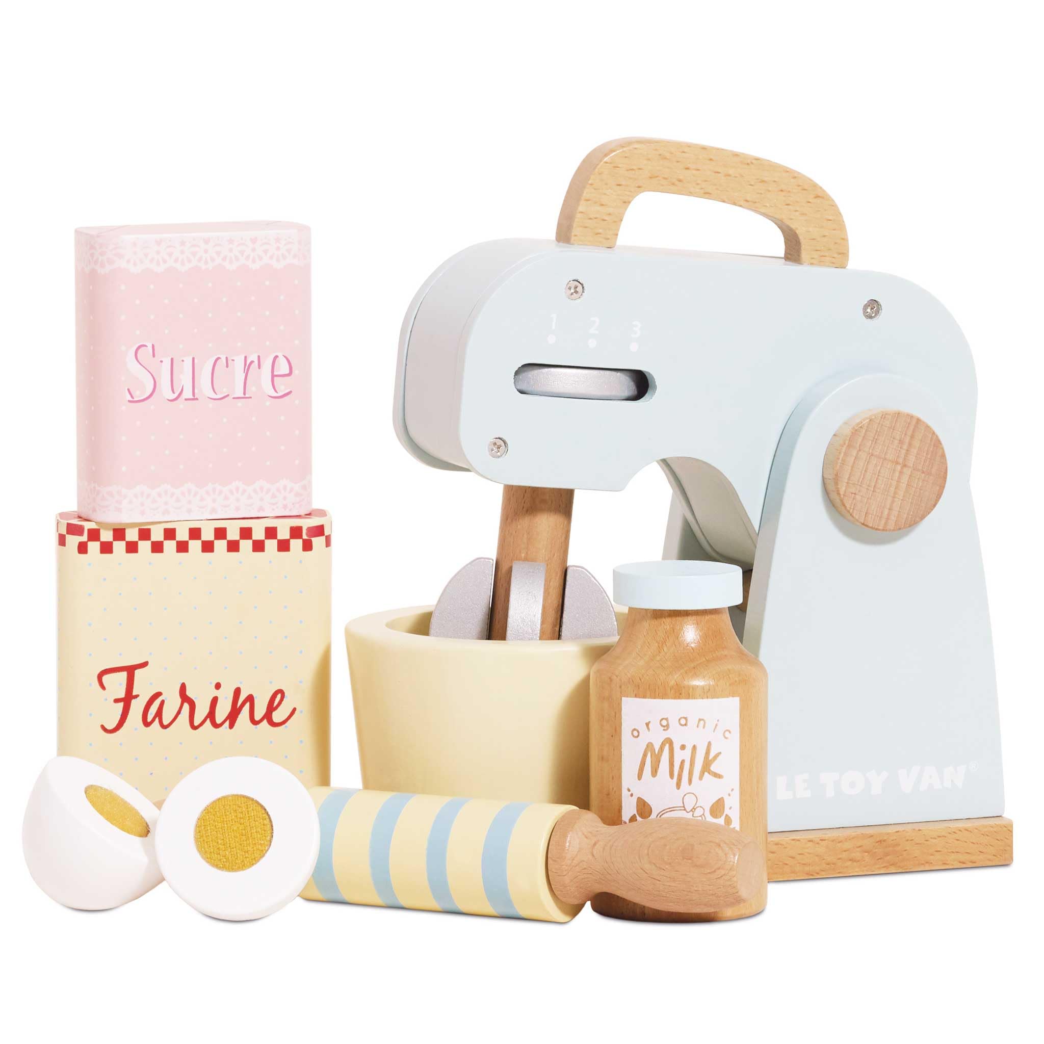 Sponsored Ad – Le Toy Van - Honeybake Wooden Mixer Pretend Play Toy Set | Kids Role Play Toy Kitchen Accessories