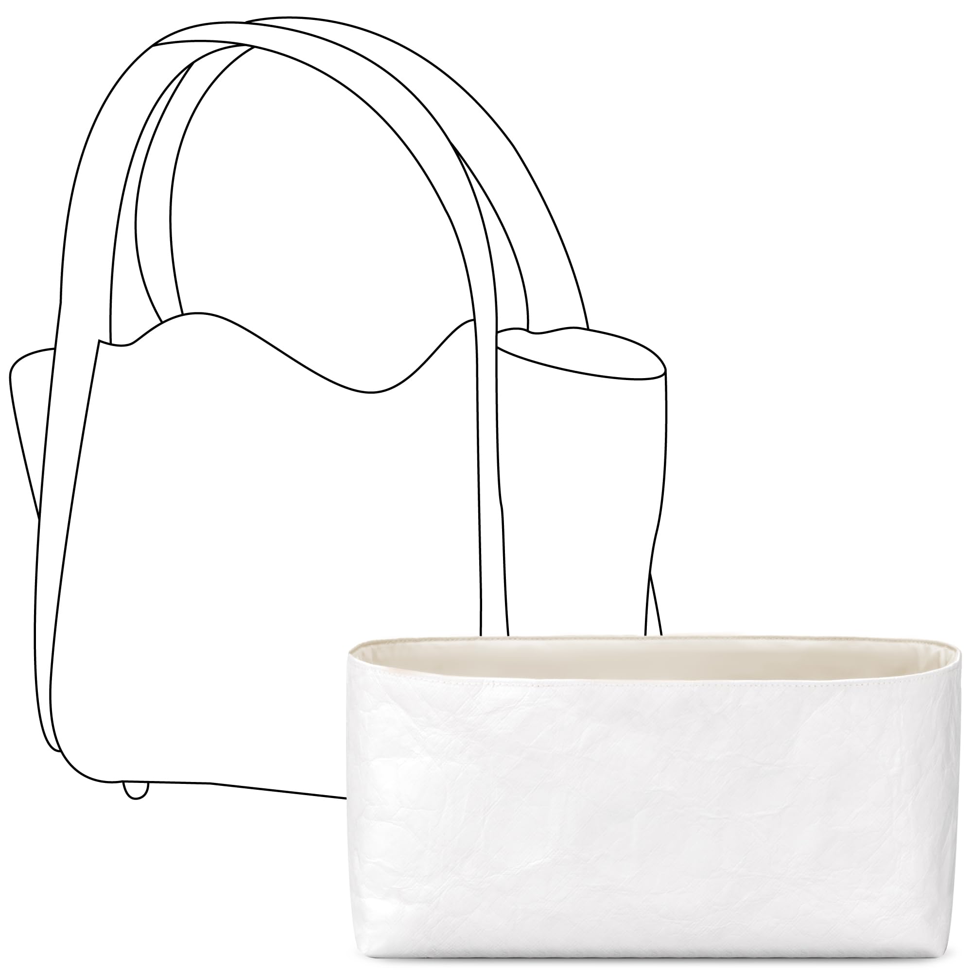 FANJI Project Tote Bag Organizer Insert for SONGMONT Song bag mini handbag, Custom Fit Inside Premium Craie Lightweight WaterResistant Purse Insert