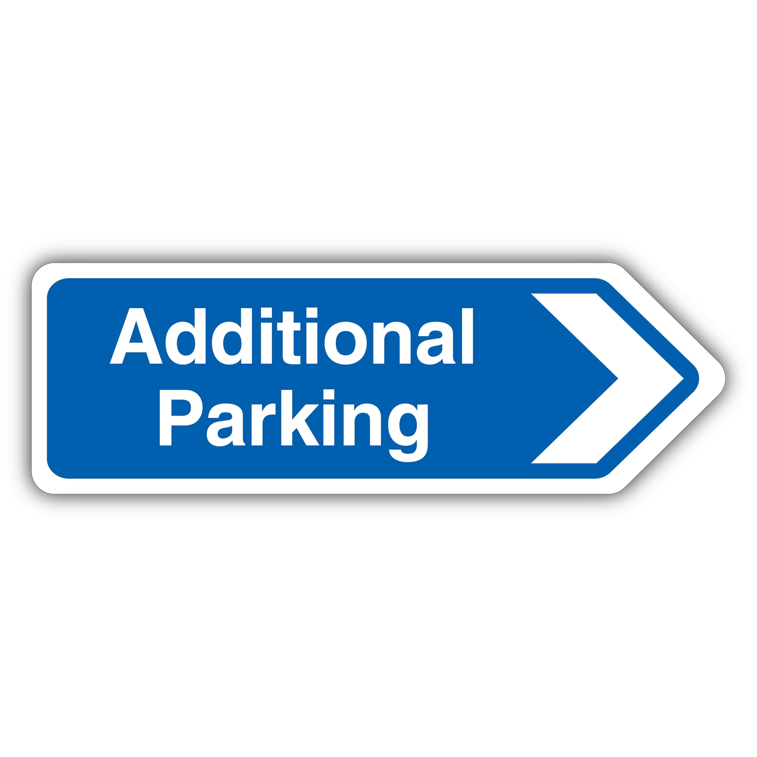 V Safety Additional Parking Arrow Right - Shaped Sign 300 x 100 mm - 1mm Rigid Plastic