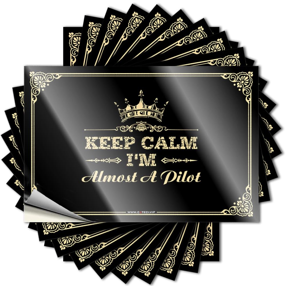 Keep Calm I'm Almost A Pilot Funny Sticker Cool Room Stuff | Cozy Cover Removable Decal Pack(8X12CM)