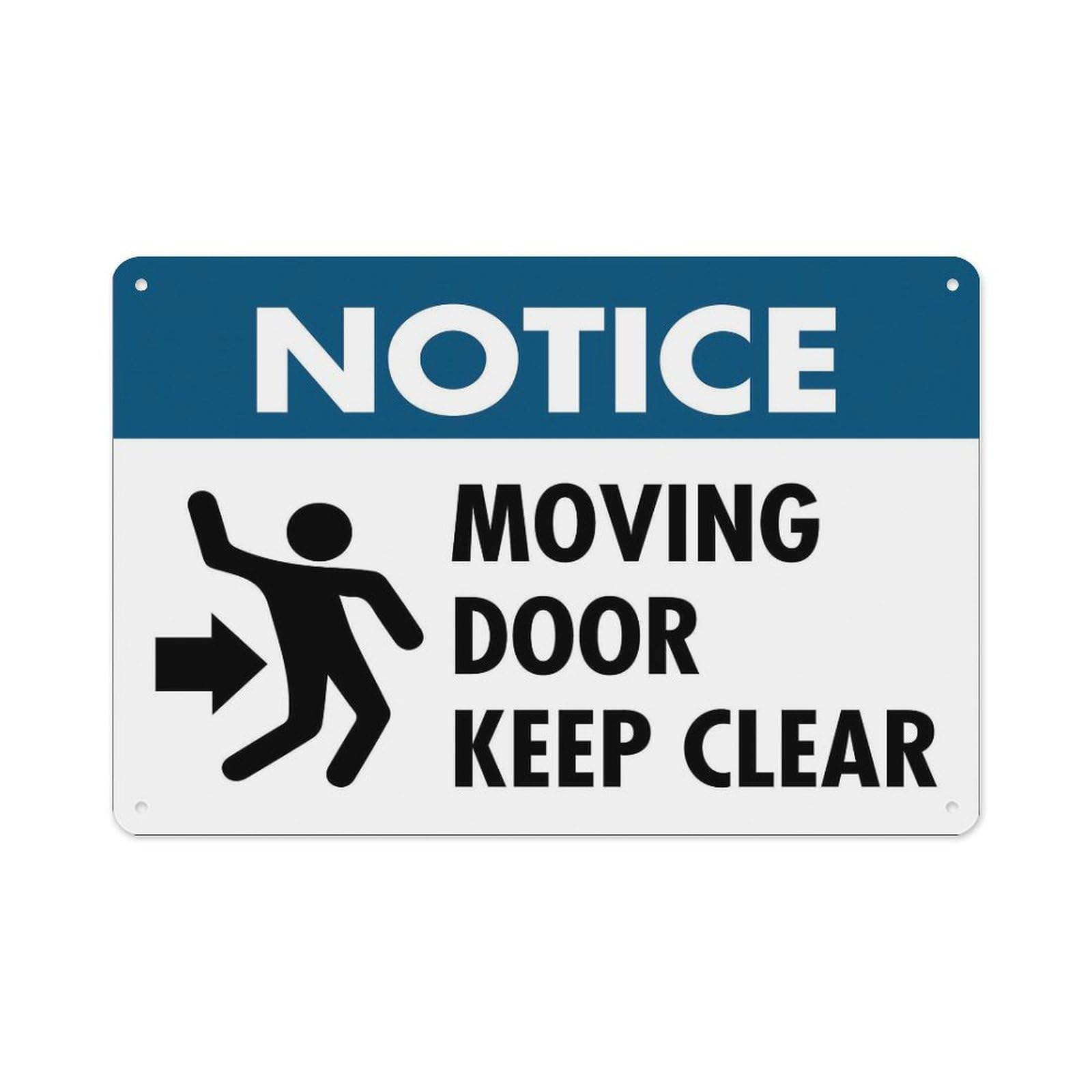 peiyeety Notice Moving Door Keep Clear Sign Aluminum Tin Warning Signs for Home Outdoor Garden 12X16 Inches