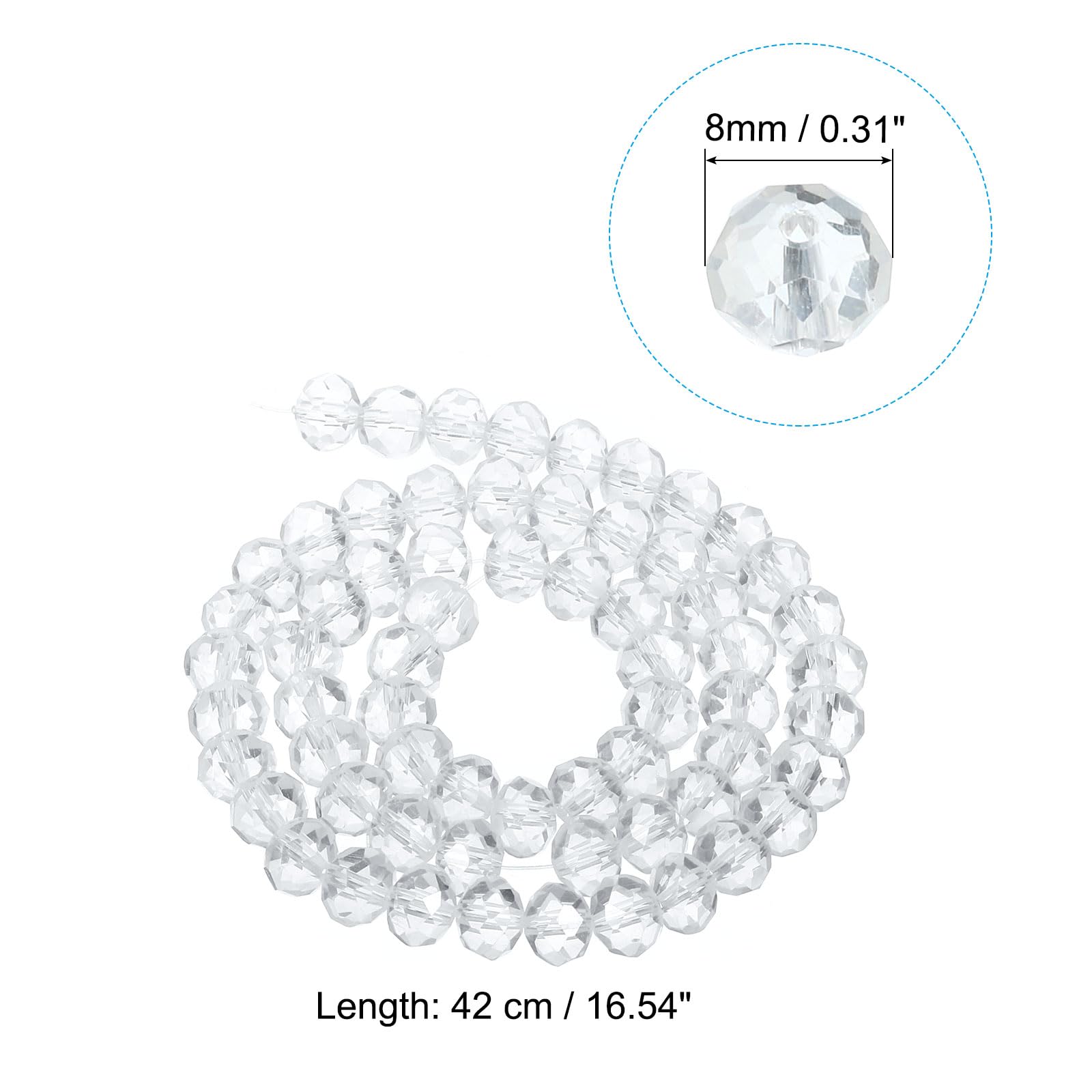 PATIKIL 8 mm Briolette Rondelle Glass Beads - Image 2