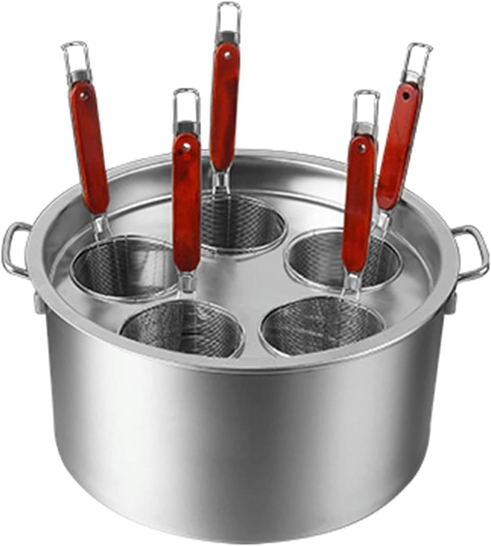 HTTGDGDH Stainless Steel Noodle Cooker Liner Set, Noodle Cooker Steamer With Strainer, Multi-Function Cooking Tool For Noodles, Pasta, Dumplings,5 Hole
