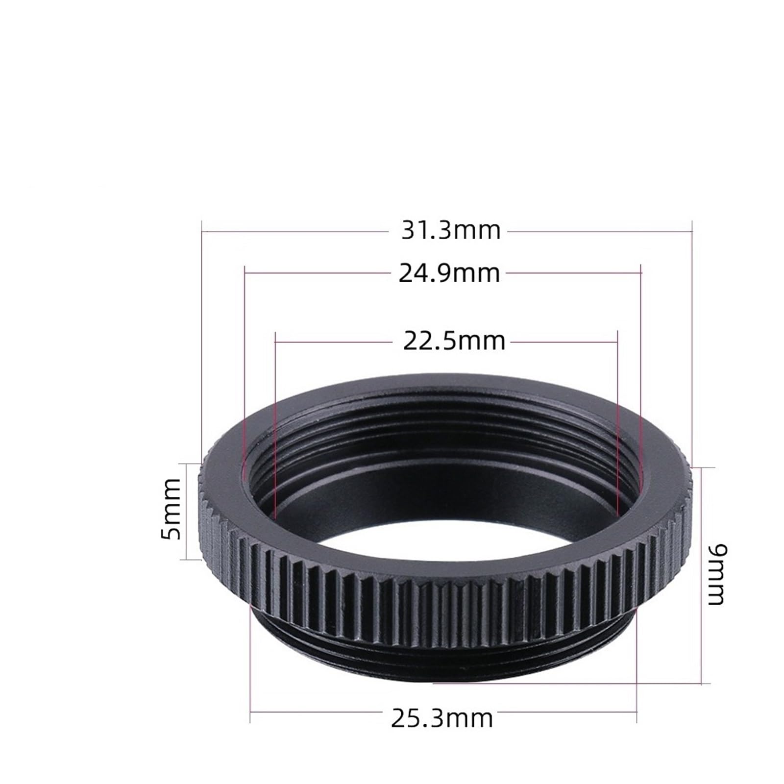 wangzhch Industrial Camera C-Port to CS Port Adapter Ring 5mm Macro Adapter Ring Extension Ring C-CS Interface Lens Zoom Ring