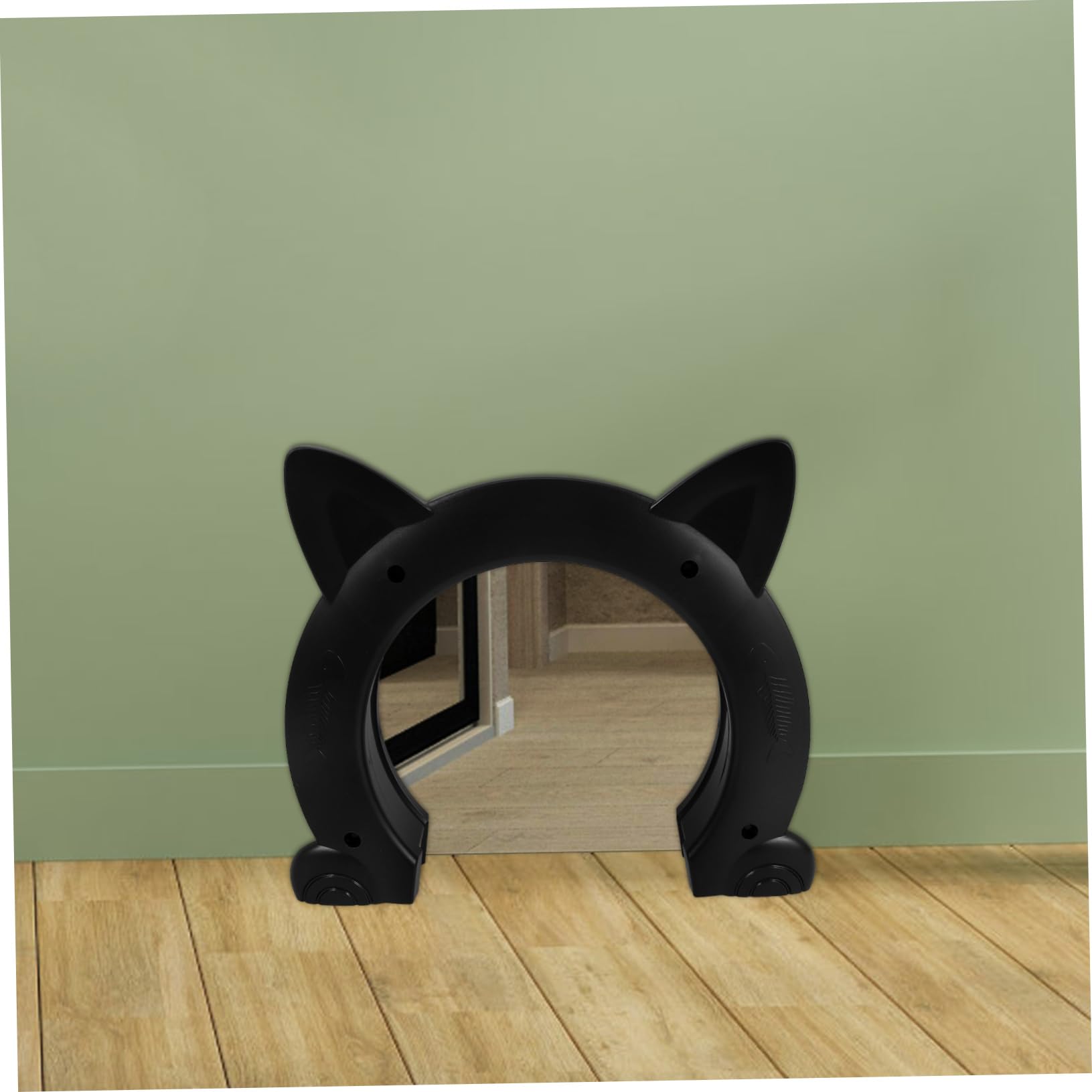 COLLBATH Katzenklappe aus Kunststoff für Innentüren Katzenförmig Schwarz Leicht Zugänglich Vielseitig Einsetzbar für Katzen und Kleine Hunde im Zuhause
