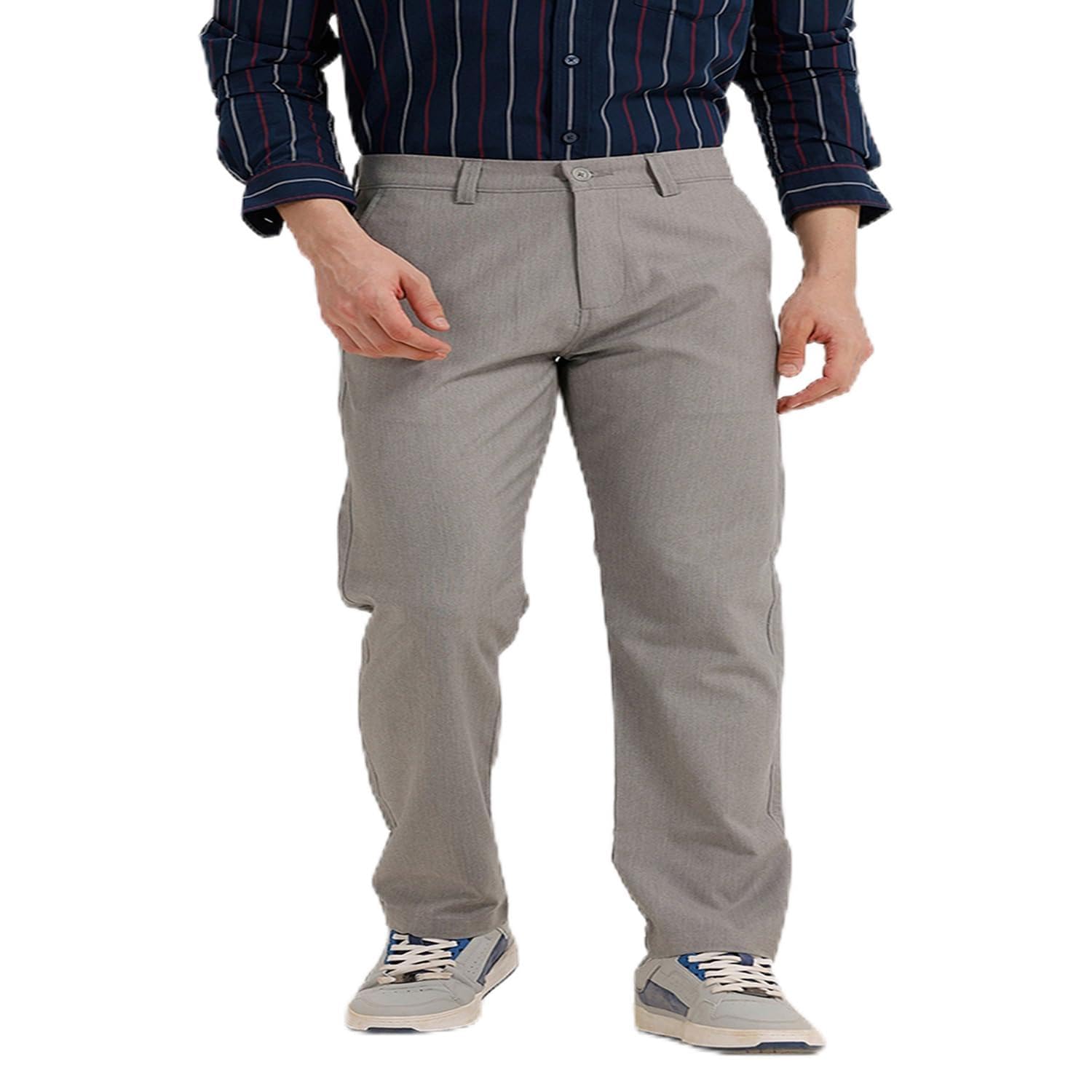 Polyester Stretch Men's Formal Trousers | Smart Casual Office Pants-image-28