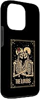 Vista 3 de iPhone 13 Pro The Lovers Skeleton Tarot Card Astrología Gótico Halloween Case