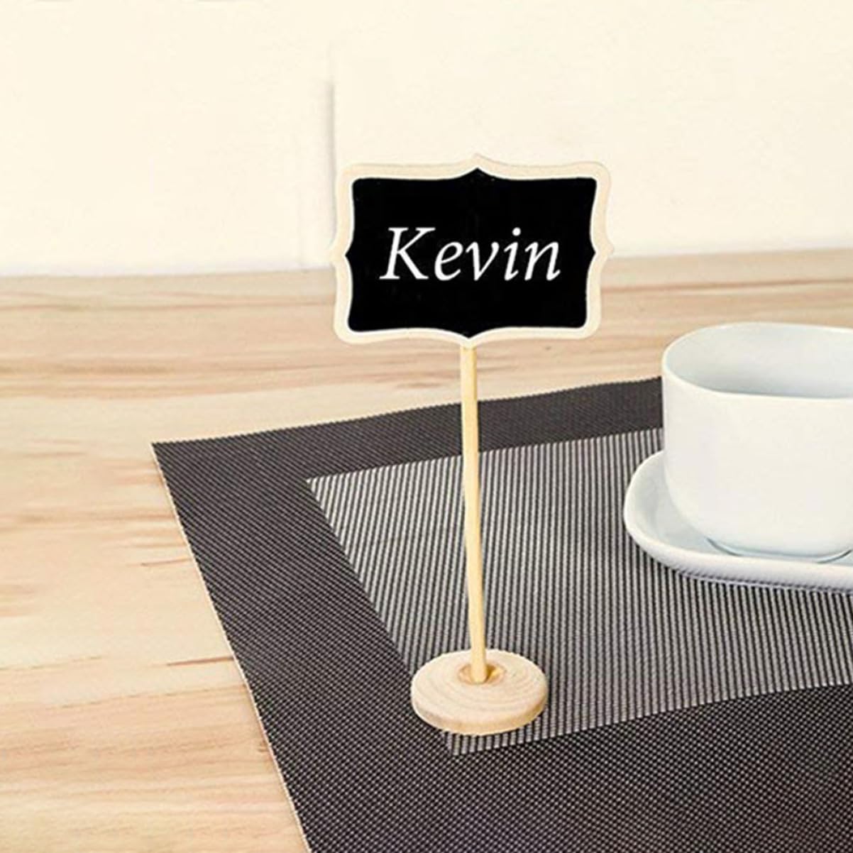 Happyyami 10Pcs Mini Chalkboard Signs Standing Message Boards for Food Labels Table Numbers and Event Decor for Weddings Birthdays and Home Office Use