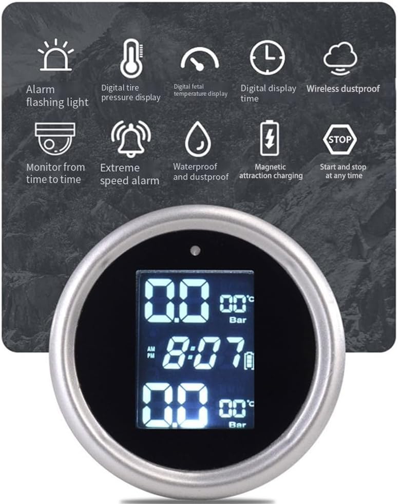 Efficient Wireless TPMS for Motorcycles with 2 External Sensors for Accurate Pressure and Temperature Data