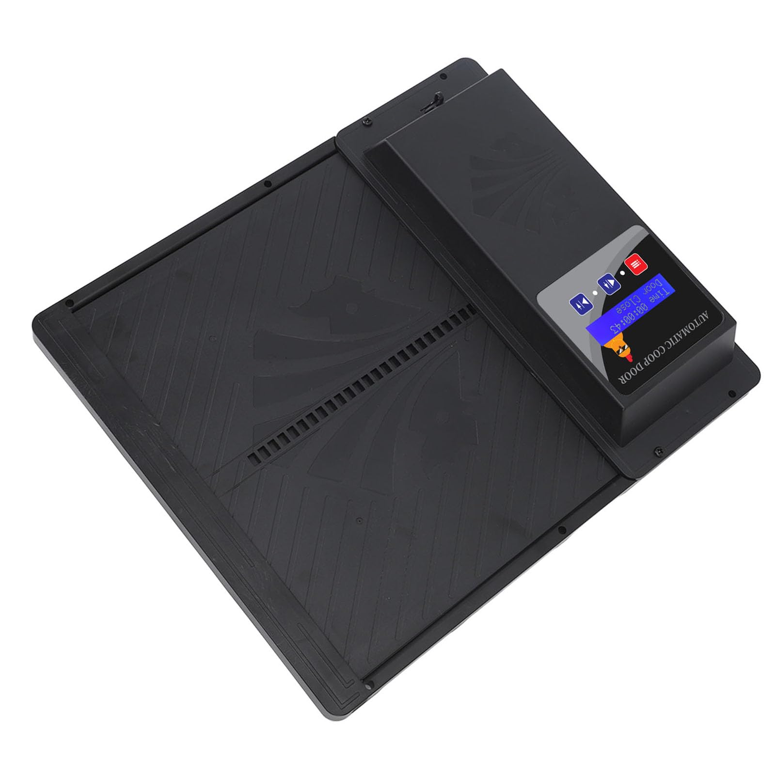 Porta automatica per pollaio, apertura orizzontale USB, apriporta automatica con timer, schermo LCD elettrico, per pollaio, schermo a LED (nero)
