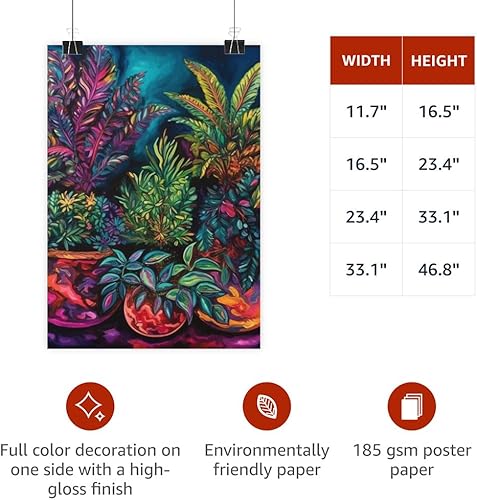 Miniatura 6 de Plant Graphic Gloss Vertical Poster - Flower Lovers Gifts - Poster for Plant Lovers - 11.7 x 16.5 inches