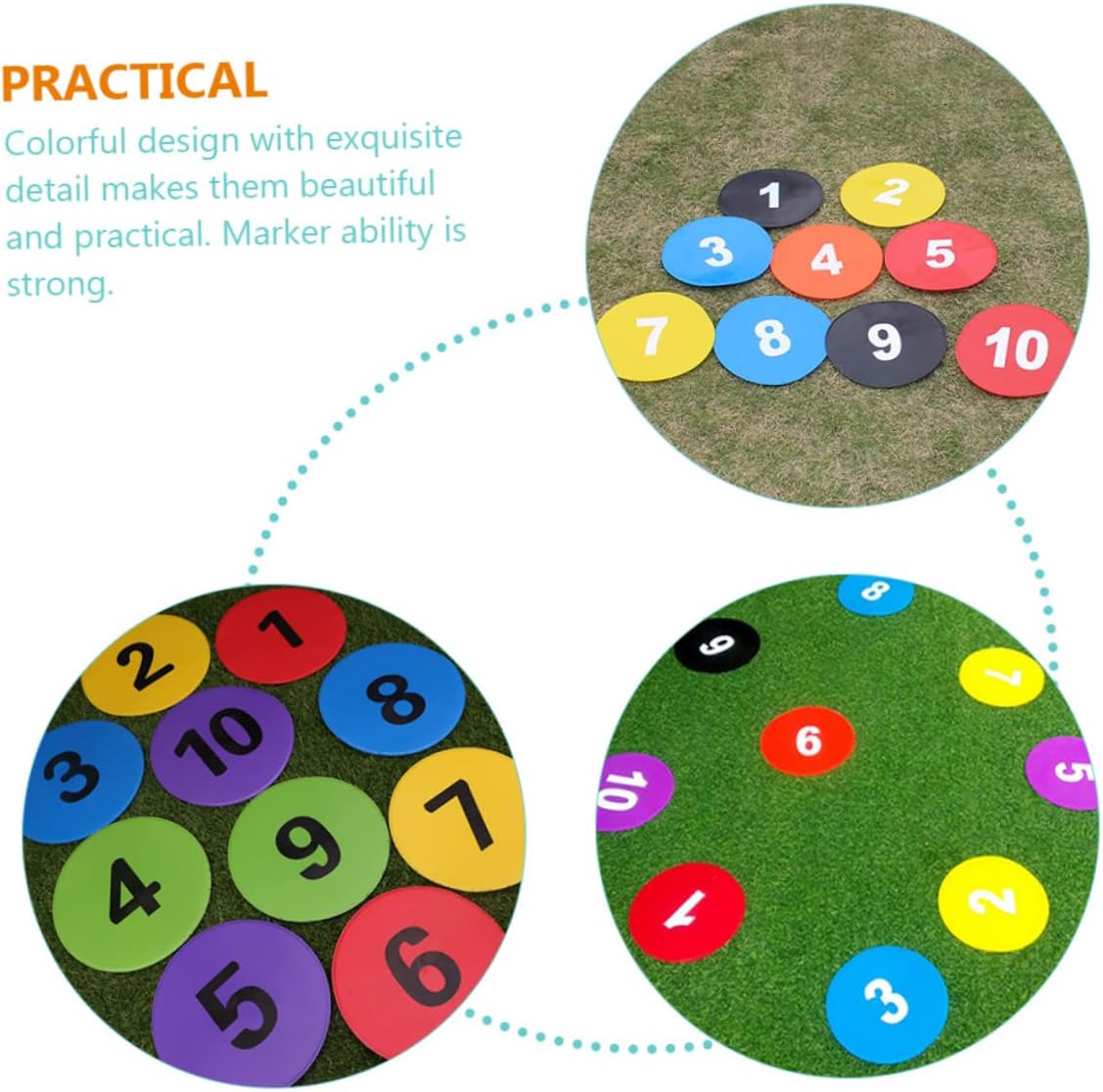 SUPVOX 10pcs Soccer Training Sign Discs Non- Markers for Agility Drills Random Colors for Football Basketball and Sports Training Activities