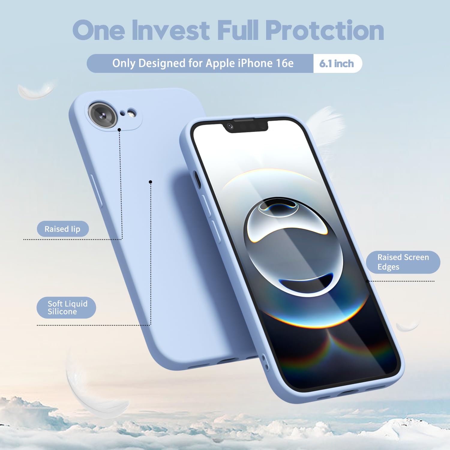 oakxco for iPhone 16 Pro Max Case Liquid Silicone, Soft Rubber Gel Elegant Aesthetic Basic Simple Cover, Cute Thin Slim TPU Matte Solid Color Plain Smooth Case for Women Girl, Light Pink — view 1691