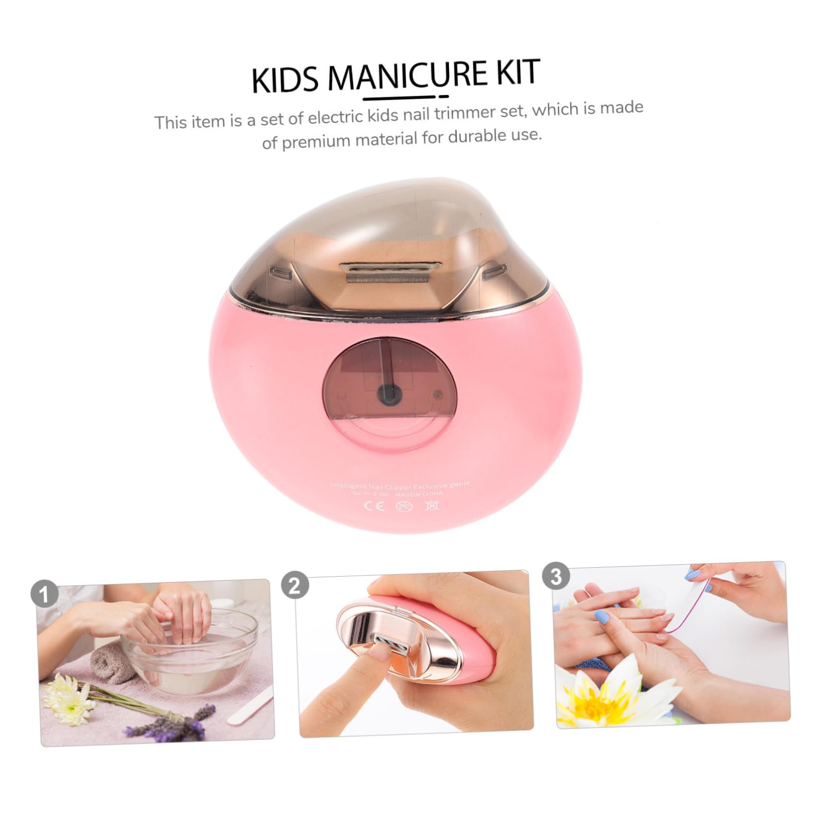BESTonZON 1 Set Juego de Corte de Uñas Cortador de Uñas Eléctrico para Niños y Adultos con Cepillo y Cabezales de Recambio Portátil y Ligero para Uso en Viaje