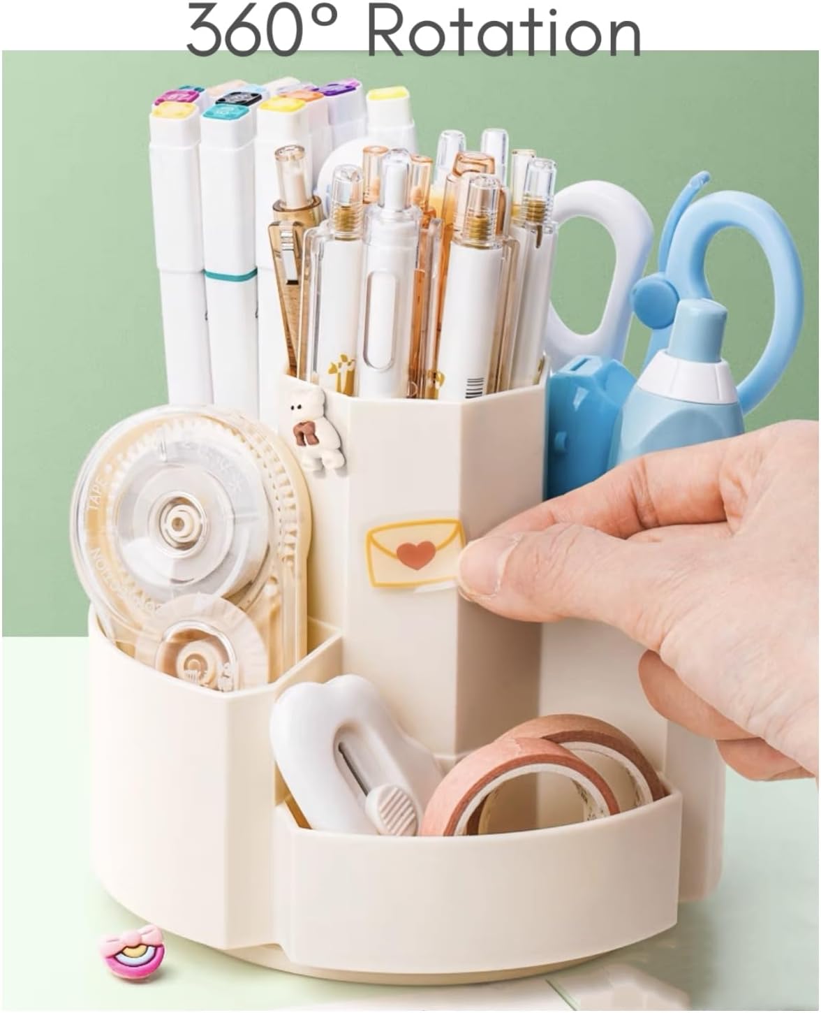Pen Organizer for Desk Pencil Cup Office Desktop Organizers Cute Pencil Holder Stationery School Supplies for Office, Home, School image 5