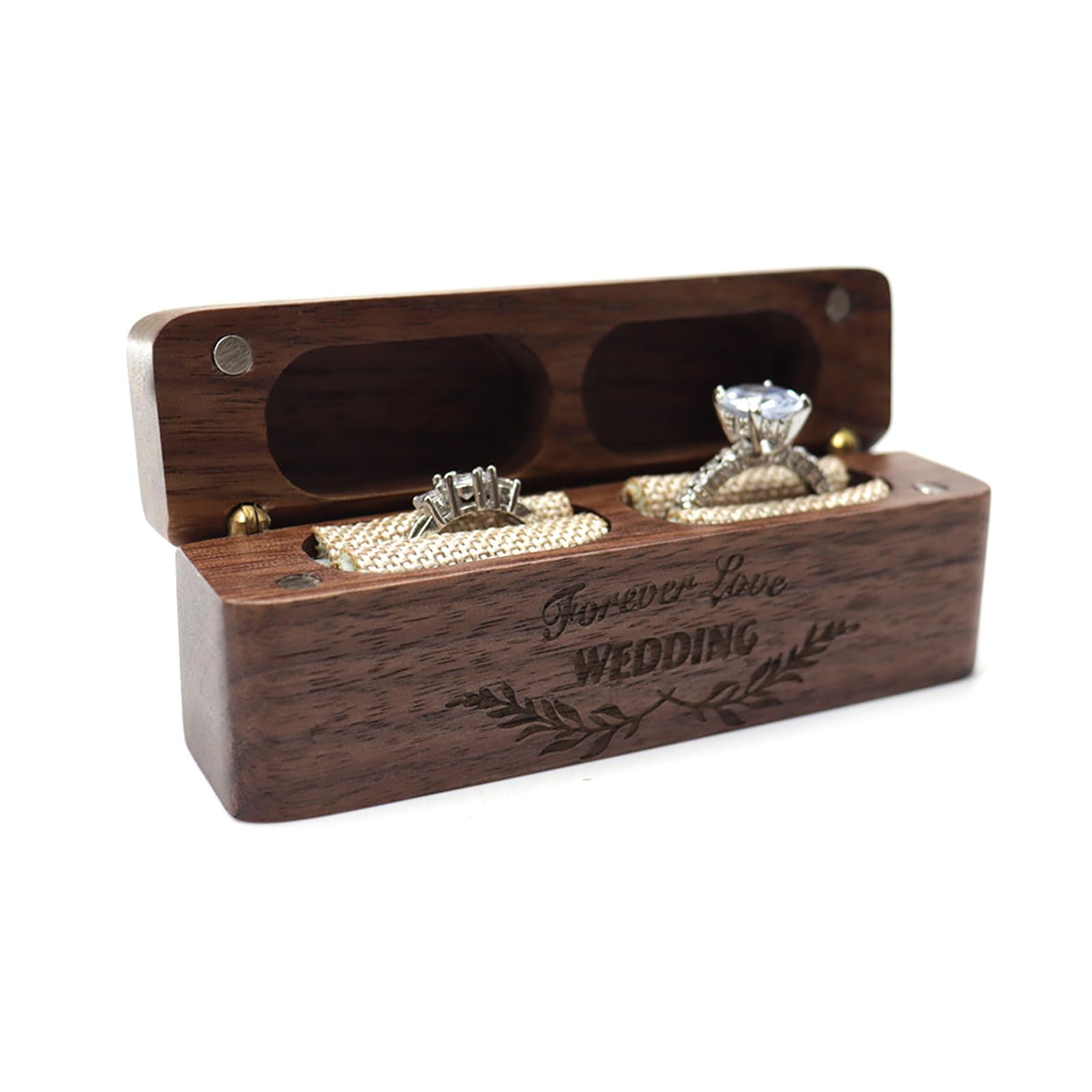 Hoshisea Hoshisea Caja de Madera para Anillo, Caja De Anillos Vintage, Soporte de Anillo Personalizado, para Propuestas, Bodas, Acción de Gracias, San Valentín