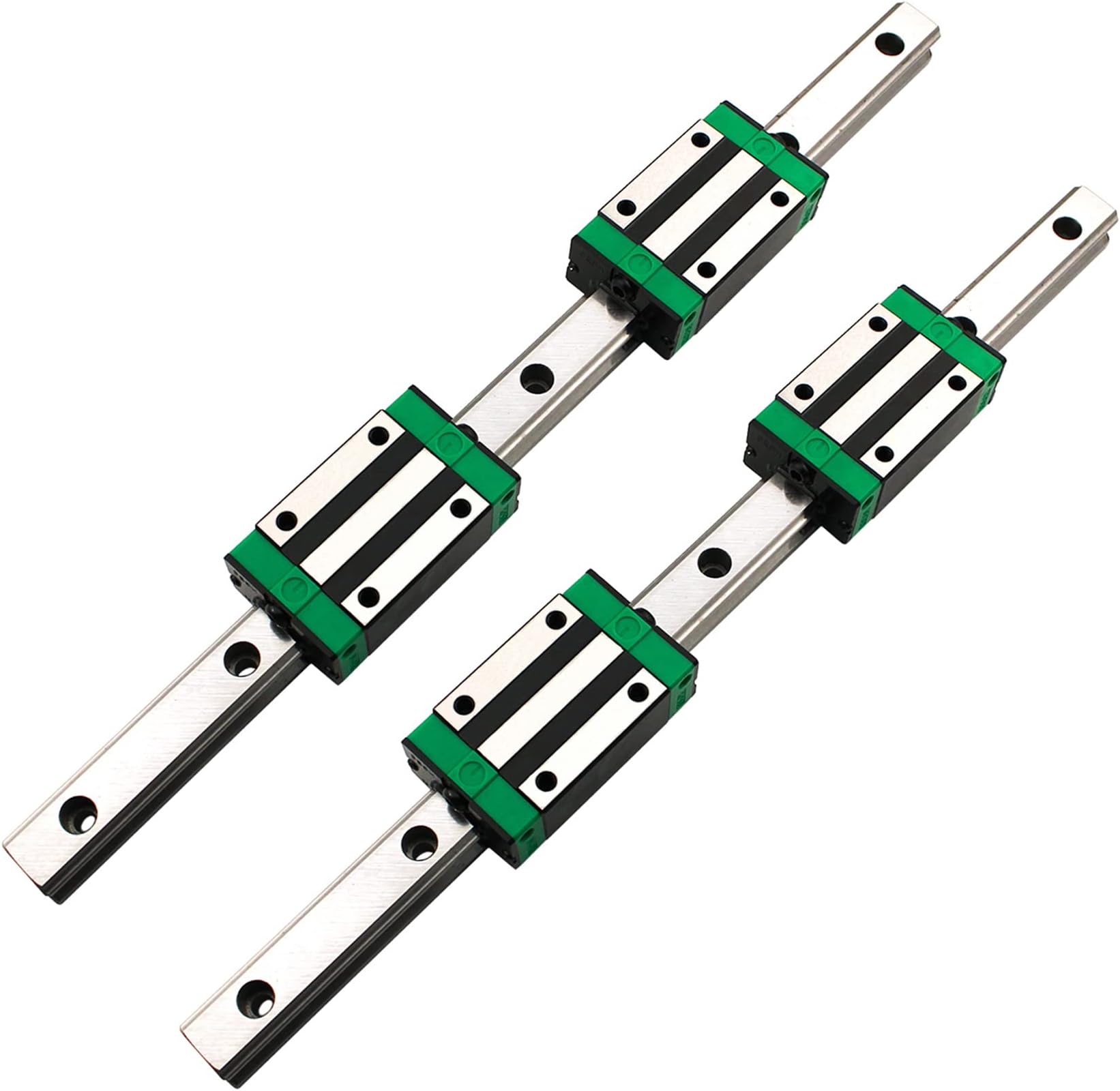 Linear Rail 300mm HGR20 Linear Slide Rail Set 2X HGR20-300mm Linear Slide Rail + 4X HGH20CA Bearing Block Linear Guideway Rail for Automated Machines and Equipments