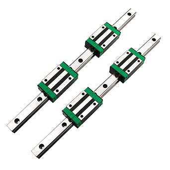 2Pcs Linear Rail HGR20-500mm + 4Pcs HGH20CA Square Type Carriage Bearing Block, Linear Slide Rail Guide Rail Length 19.7inch for DIY CNC Routers Lathes Mills
