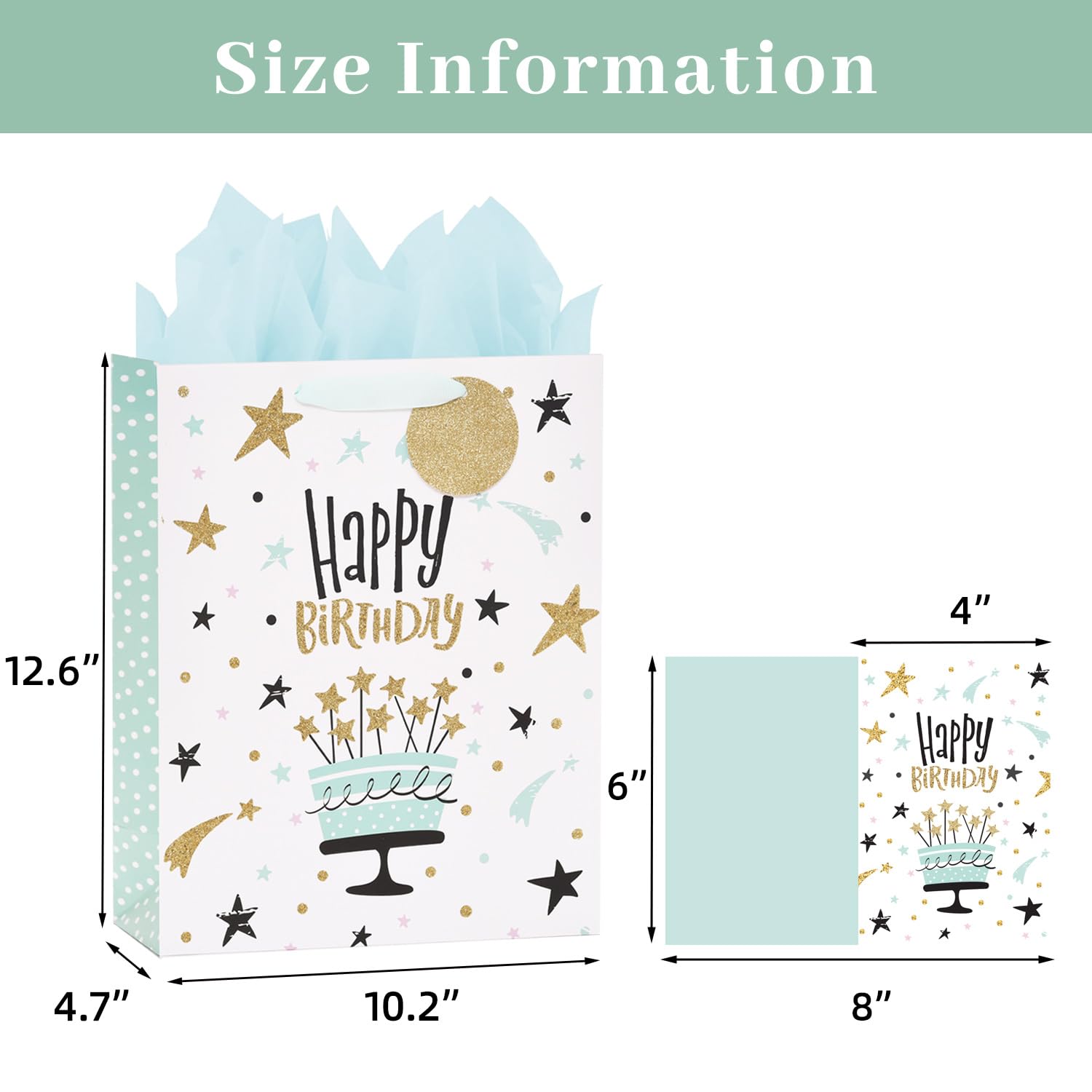 LEAYUGF 33 cm duże torby na prezenty urodzinowe z bibułką na Boże Narodzenie świętuje urodziny baby shower