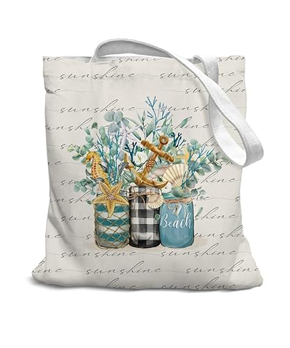 Beach Summer Canvas Tote Bag for Women Teen Girls Gifts