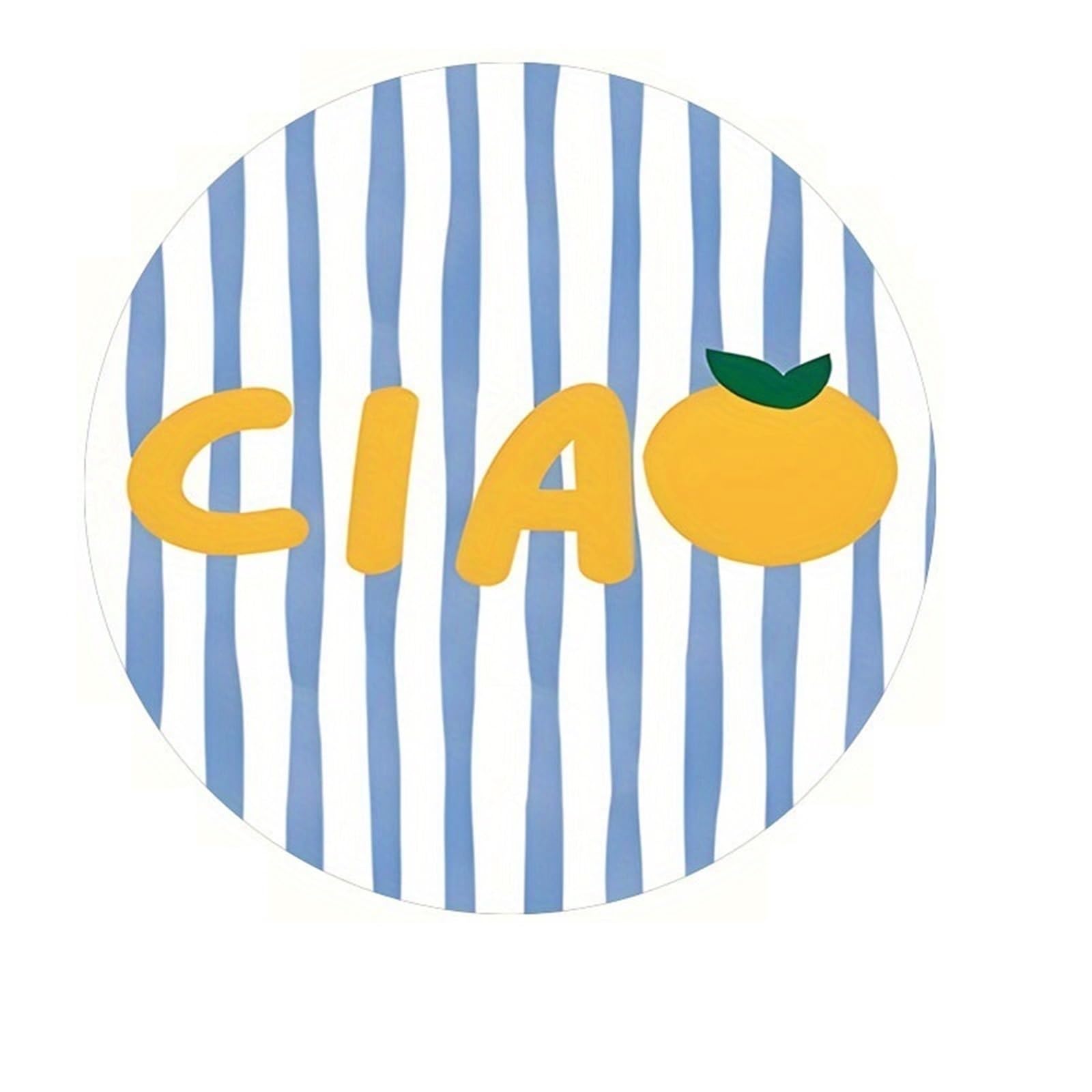 Wooden Round Coasters 5Pcs Lemon Theme Wooden Coaster