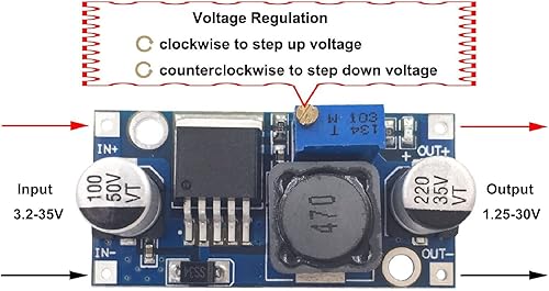Vista 3 de Paquete de 6 reguladores de voltaje de alta eficiencia de CC a CC LM2596, 3.2-35V a 1.25-30V, convertidor Buck DIY, fuente de alimentación, módulo