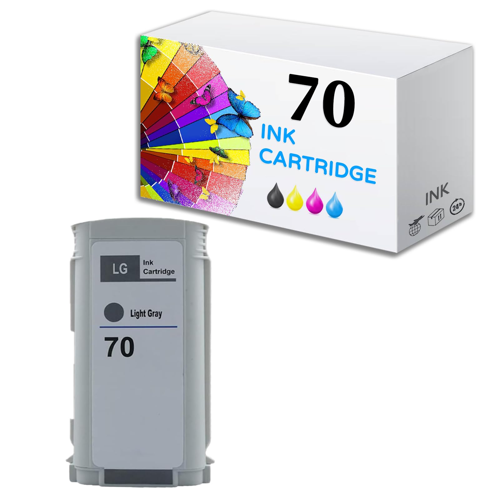 ItgRL Compatible for HP 70 Ink Cartridges Replacement Use for Designjet Z2100 Z5200 Printer Light Grey