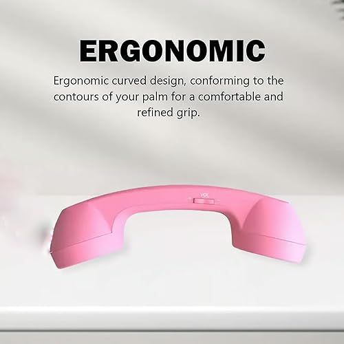 Miniatura 4 de Auricular de teléfono retro Bluetooth con Bluetooth inalámbrico, auricular retro para teléfono celular a prueba de radiación cómoda llamada (rosa)