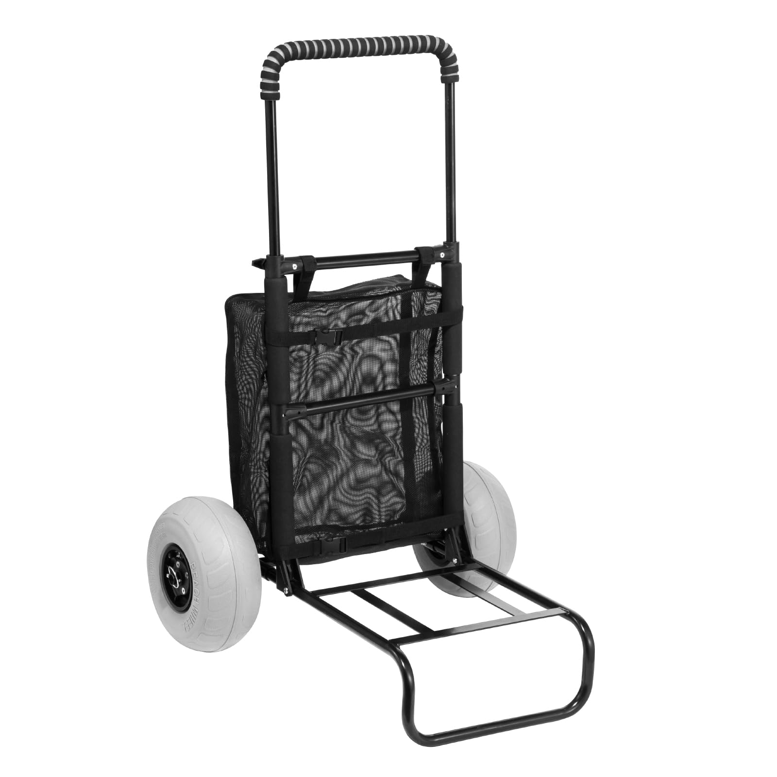 VEVOR Wózek plażowy z dużymi kółkami na piasek, 51 cm x 37 cm, z kółkami balonowymi 23 cm, nośność 75 kg, składany wózek na piasek 69 cm do 114 cm, wytrzymały wózek na plażę