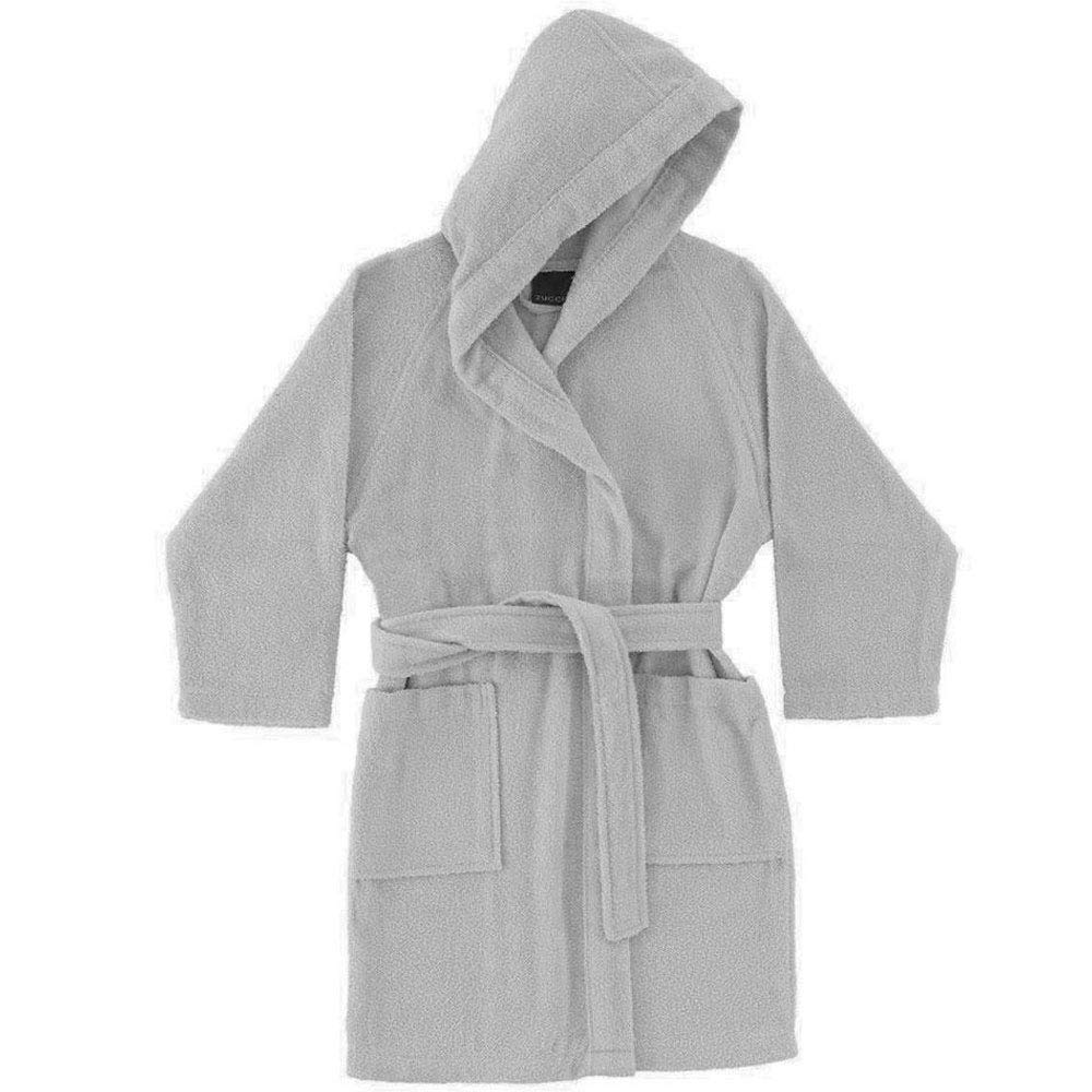 Zucchi SoloTuo-M - Albornoz de rizo para hombre/mujer - Humo - Color liso, gris, 46/48 cm
