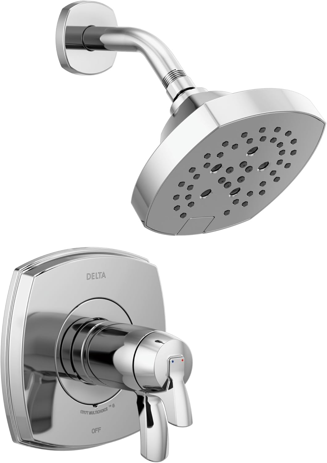 Delta Faucet Stryke 17T Series Chrome Thermostatic H2Okinetic Shower Faucet Set, Valve Trim Kit, Shower Handle, Delta Shower Trim Kit, Shower Set, Lumicoat Chrome T17T276-PR (Valve Not Included)