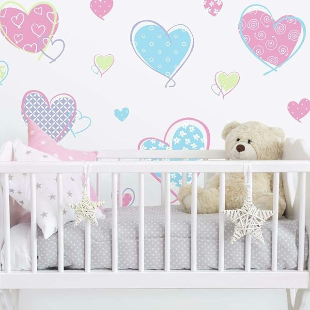 RoomMates Repositionable Childrens Wall Stickers - Hearts