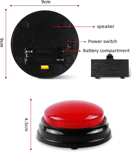 Miniatura 2 de BEAN LIEVE Paquete de 4 zumbadores de juego – Zumbador familiar con luces y sonidos, zumbadores de respuesta para aula, fiesta de cuestionarios,