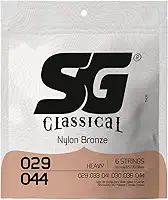 Encordoamento SG Nylon Bronze 65 35/Prata Tensão Alta Pesada para Violão
