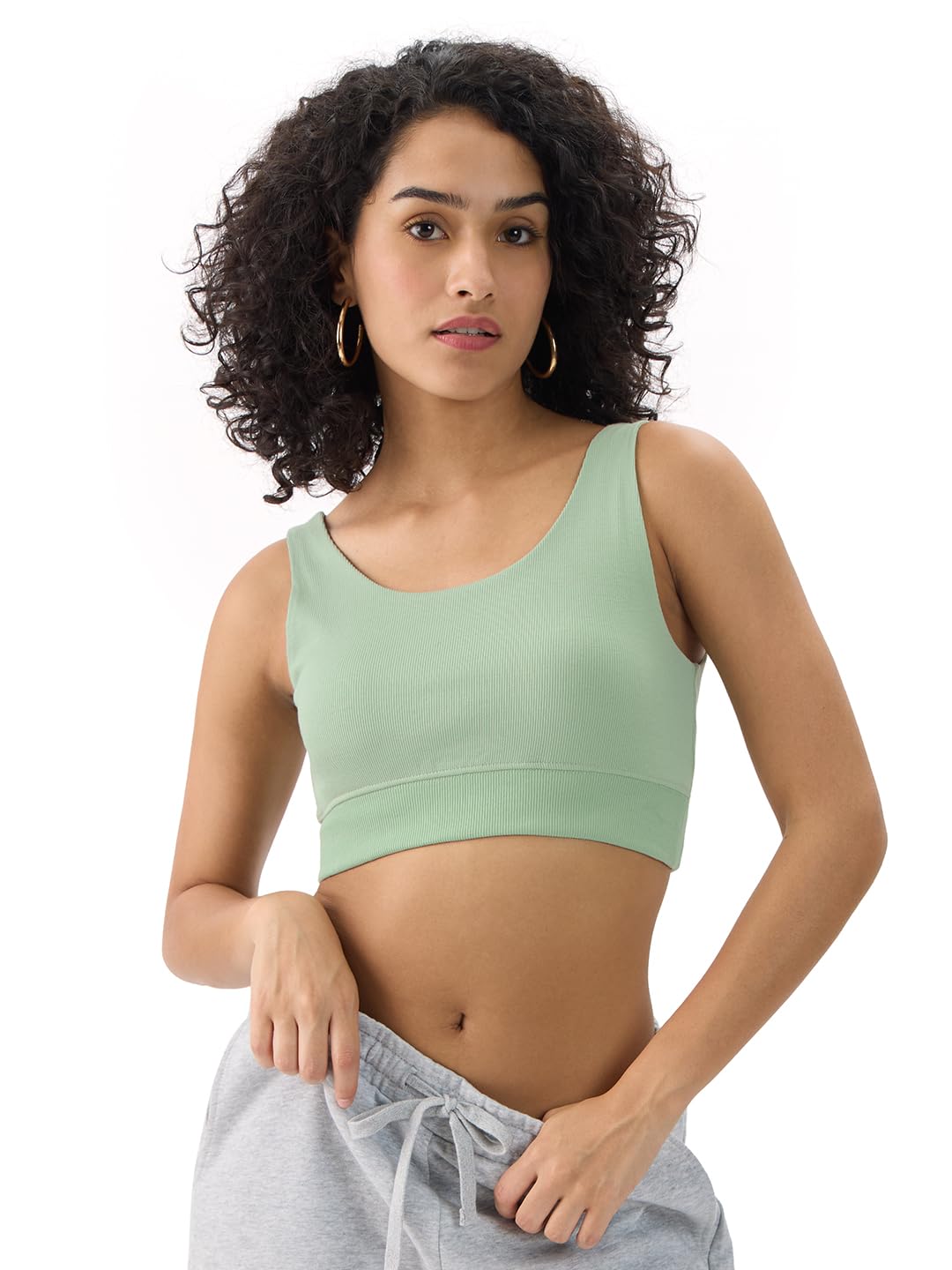 the souled store Jade Green Women and Girls Round Neck Sleeveless Cotton Padded Bralette Top-picture-26