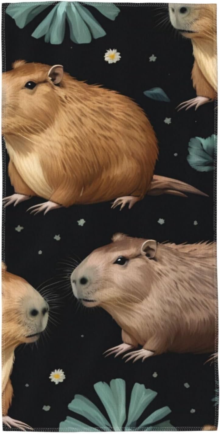 Guinea Pig Illustration Print Hand Towels for Kitchen, Decorative Bathroom Towels Decor Farmhouse Cute for Men Women Gifts